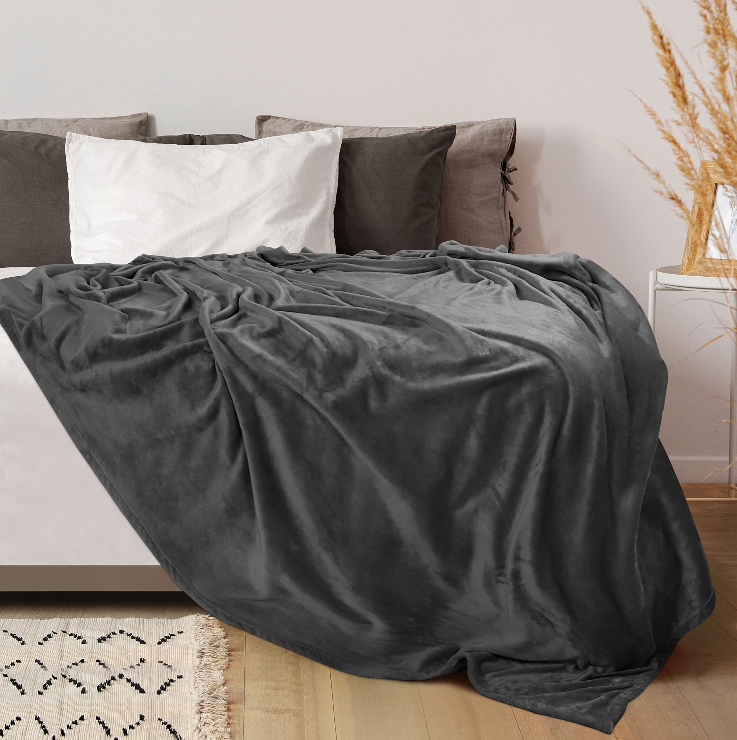 Utopia Bedding Fleece Blanket Queen Size Grey (90x90 Inches